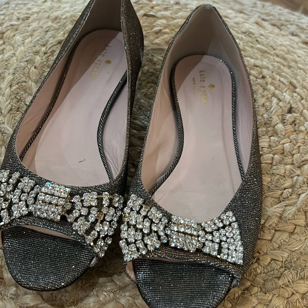 Kate Spade Silver Flats 8.5